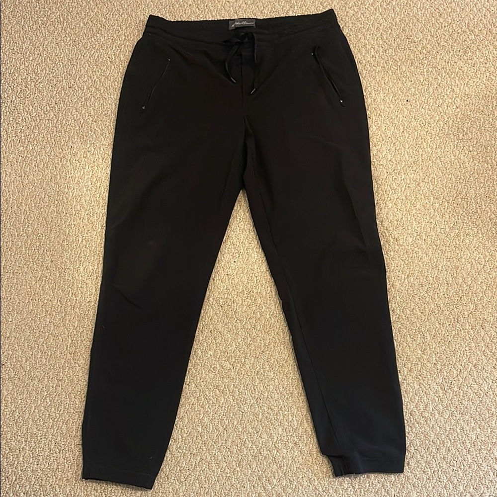 Eddie Bauer Black Jogger Track Pants with Elastic Cuffs